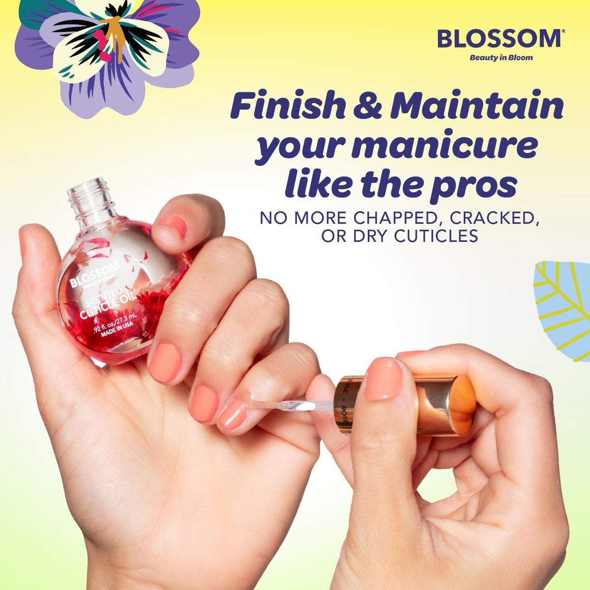 Blossom Cuticle Oil with lavender flowers
