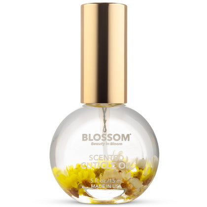 Blossom Cuticle Oil with real flowers, 0.5 fl. oz bottle front view