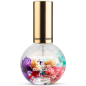Blossom Cuticle Oil with real flowers and grape scent front view