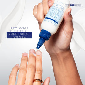 Blue Cross Cuticle Remover Cream application on nails