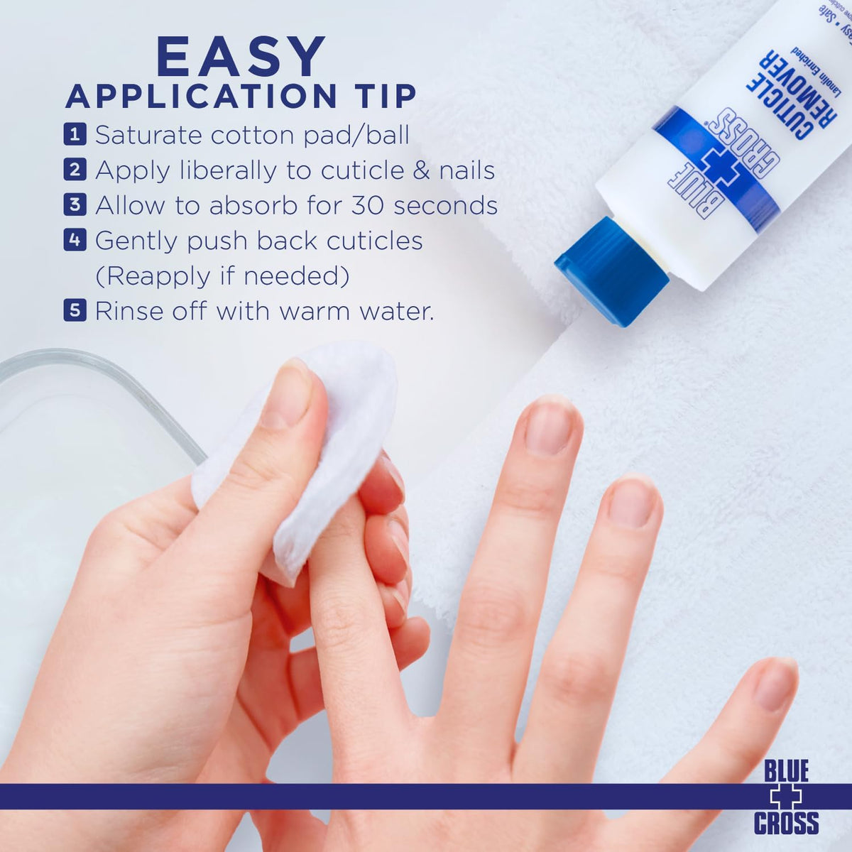 Blue Cross Cuticle Remover with cuticle pusher