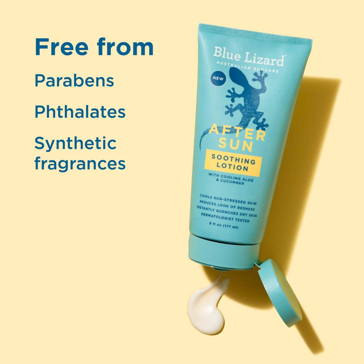BLUE LIZARD After Sun Soothing Lotion application on skin