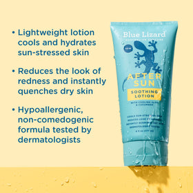 BLUE LIZARD After Sun Soothing Lotion back view with ingredient details