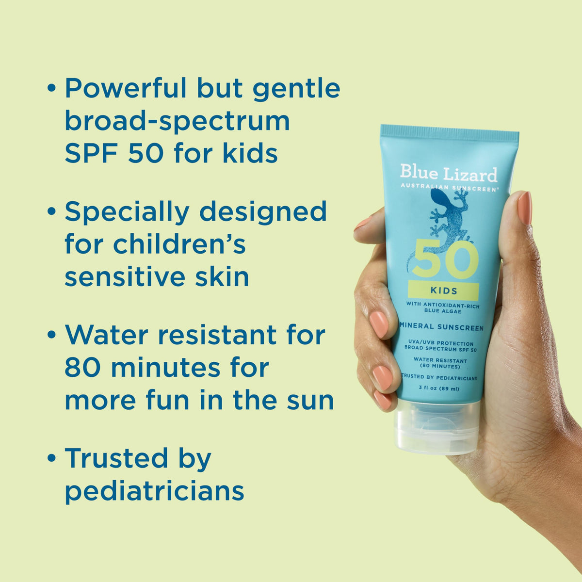 BLUE LIZARD Kids Mineral Sunscreen Lotion SPF 50 back view