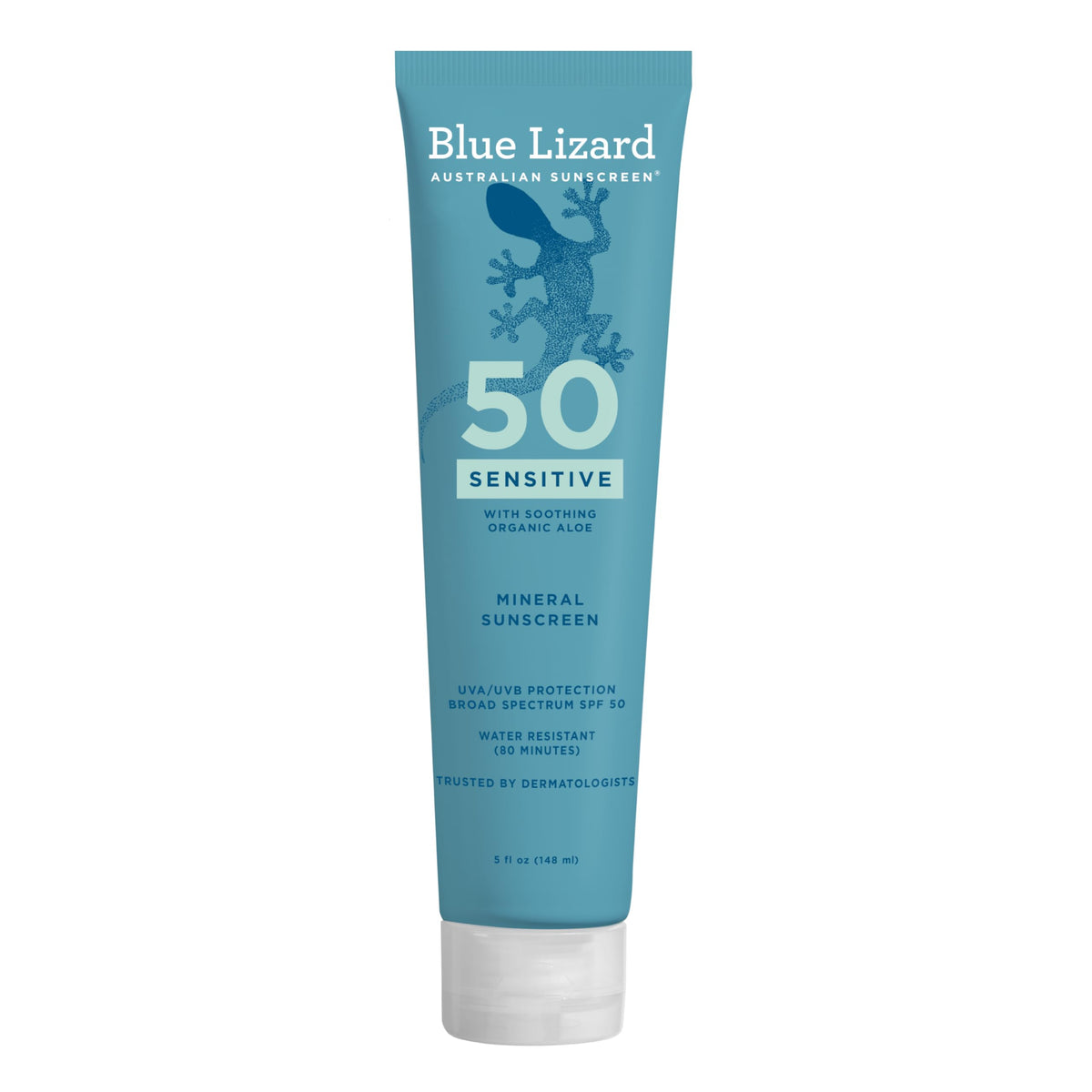 BLUE LIZARD Sensitive Mineral SPF 50 Sunscreen Lotion 180g front view