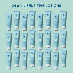 BLUE LIZARD Sensitive Mineral Sunscreen Lotion SPF 50 packaging with 24 tubes