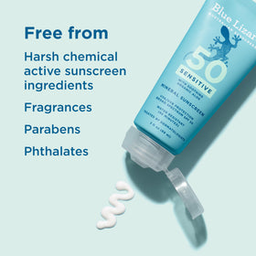 BLUE LIZARD Sensitive Mineral Sunscreen SPF 50 with Aloe Vera plant