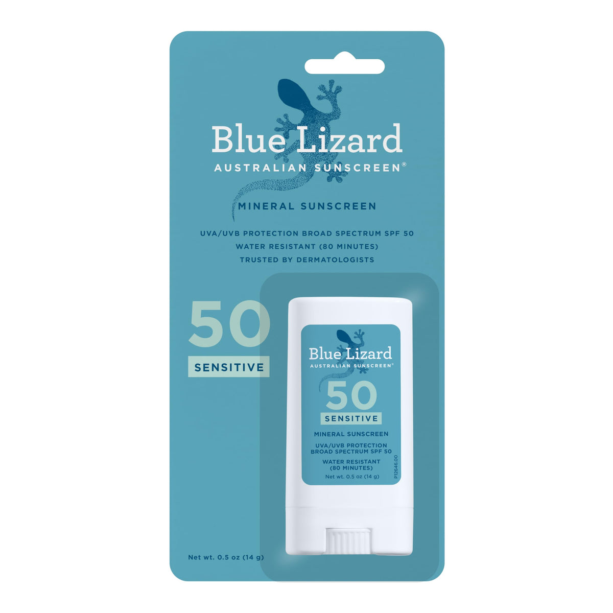 BLUE LIZARD Sensitive Mineral Sunscreen Stick SPF 50 front view