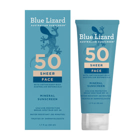 BLUE LIZARD Sheer Face Mineral SPF 50 Sunscreen Lotion front view
