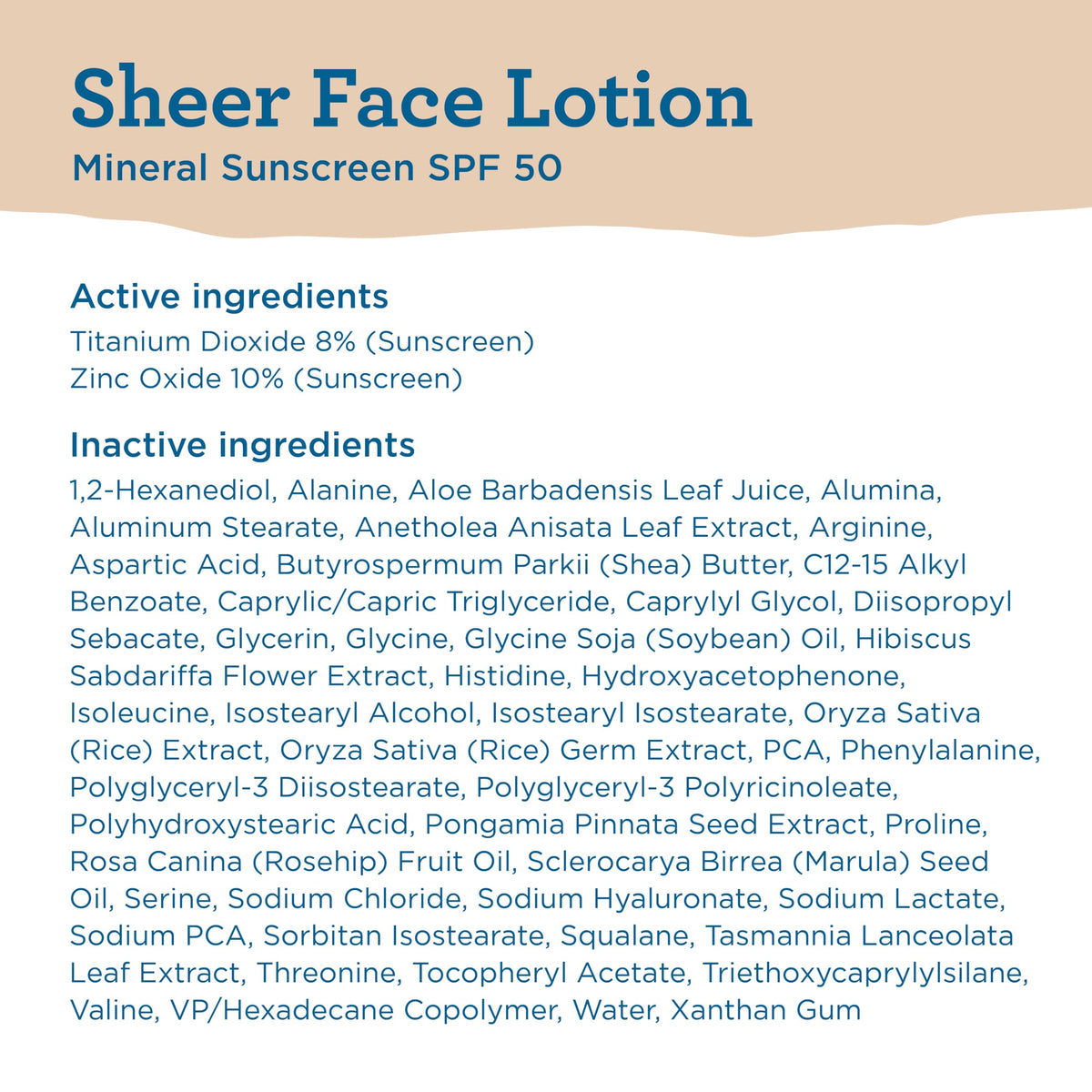 BLUE LIZARD Sheer Face Mineral SPF 50 Sunscreen on a beach setting