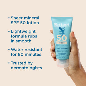 BLUE LIZARD Sheer Mineral Sunscreen Lotion SPF 50 back view