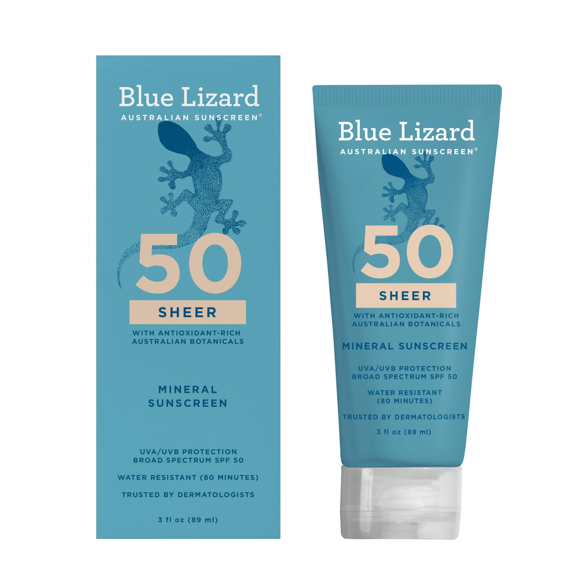BLUE LIZARD Sheer Mineral Sunscreen Lotion SPF 50 front view