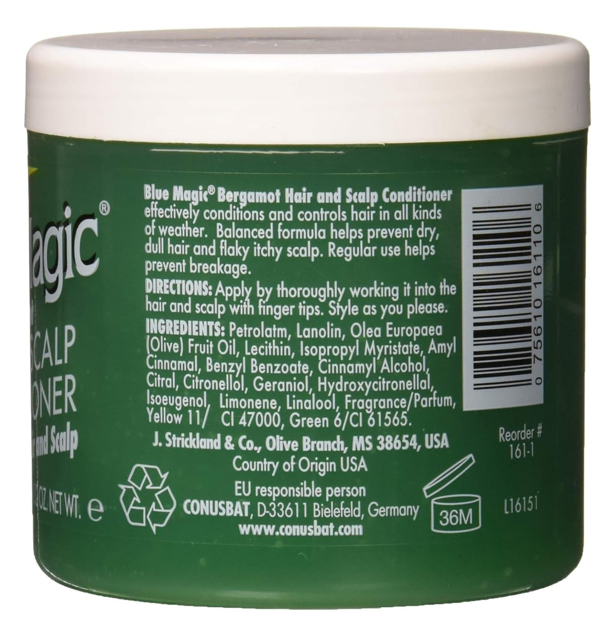 Blue Magic Conditioner Hair & Scalp 12 Oz packaging detail