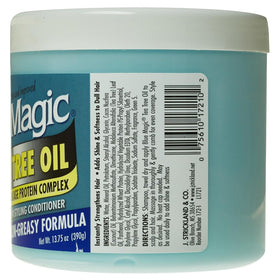 Blue Magic Tea Tree Leave-In Conditioner back view with ingredient details