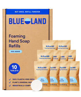 BLUELAND Foaming Hand Soap Refill Tablets 10-Pack packaging front view