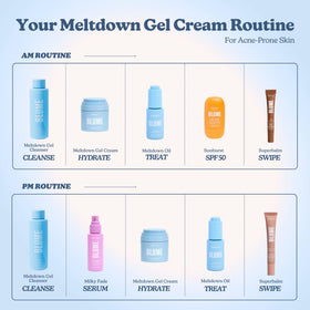 Blume Meltdown Gel Face Moisturizer in use by a model