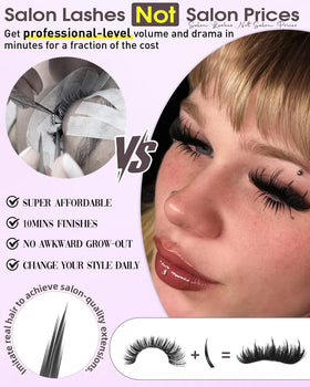 Boahankuke D curl fluffy lash clusters in a beauty setup