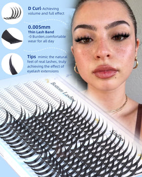 Boahankuke Lash Clusters layered with other lash types