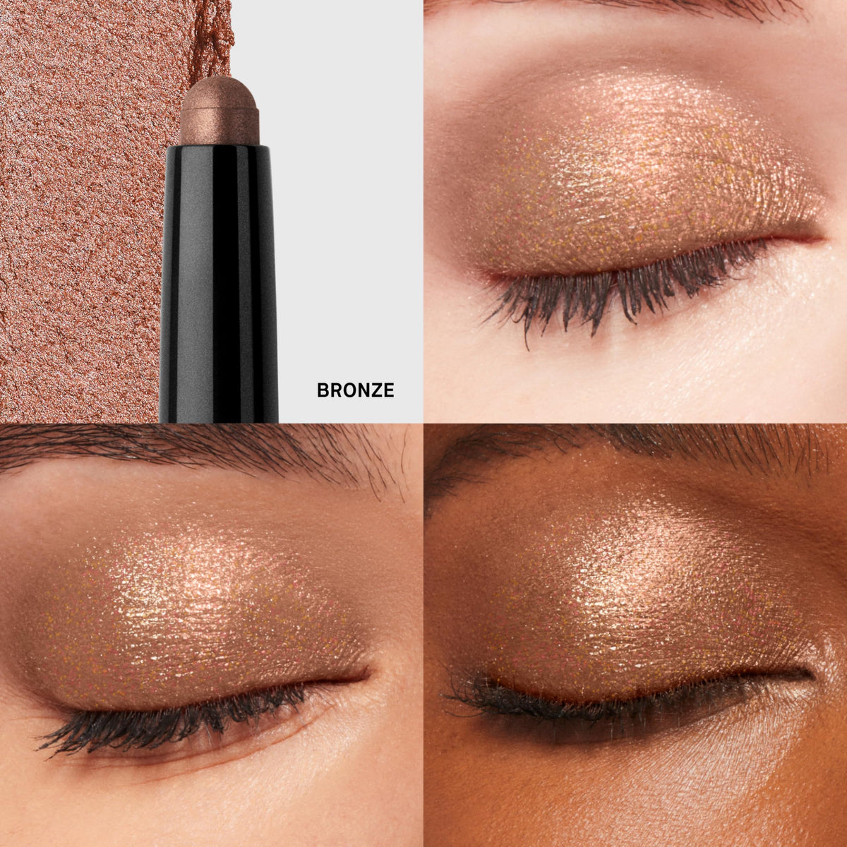 Bobbi Brown Long-Wear Cream Shadow Stick showing matte and shimmer finishes