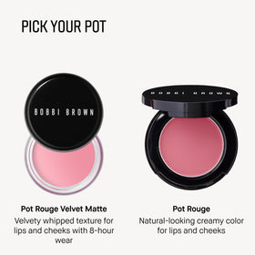 Bobbi Brown Pot Rouge in hand with natural background