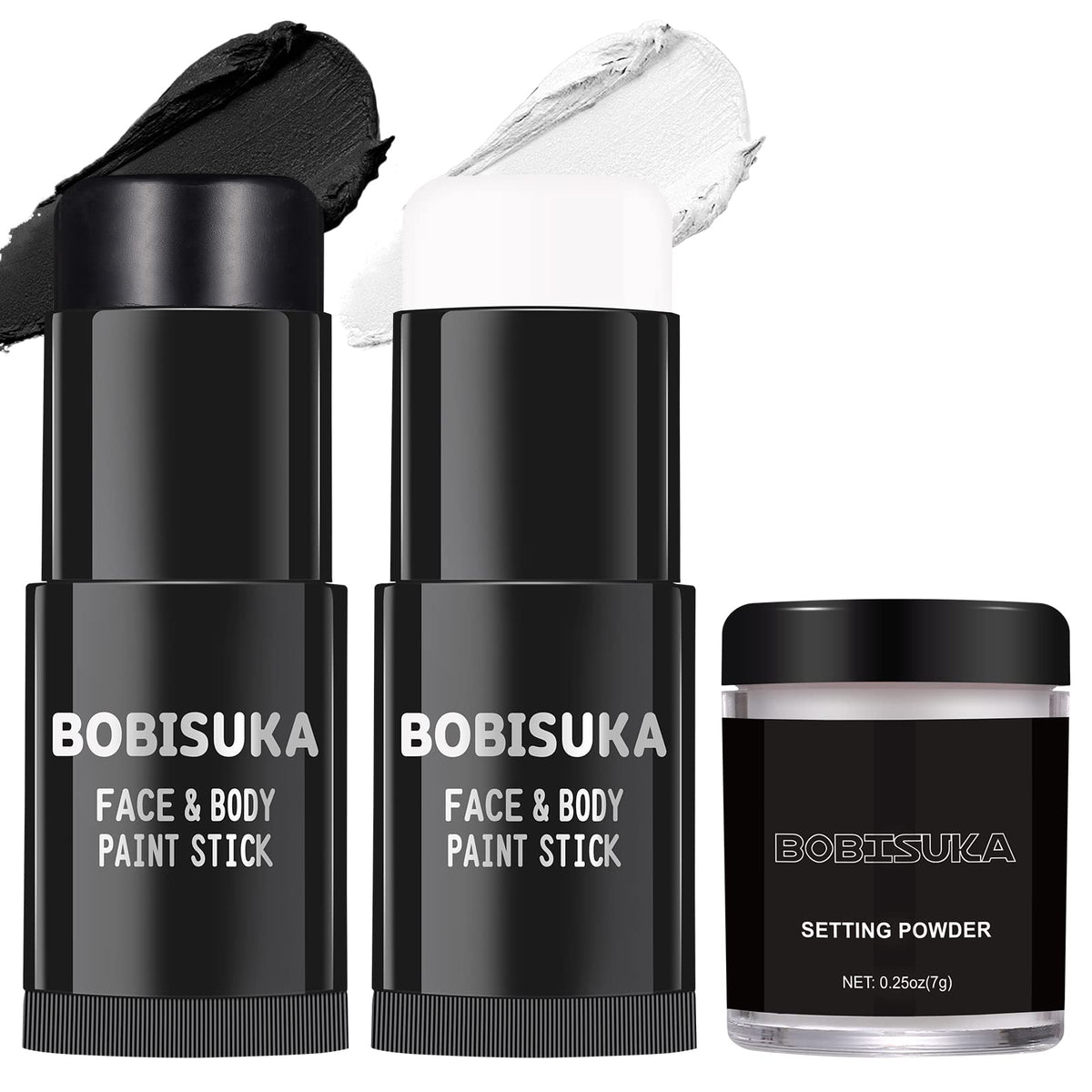 BOBISUKA Black White Face Paint Stick Set front view