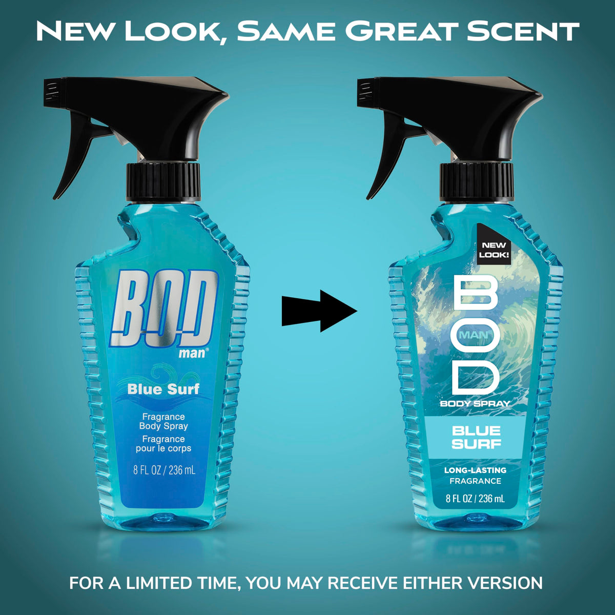 Bod Man Blue Surf Body Spray 8 fl oz back view