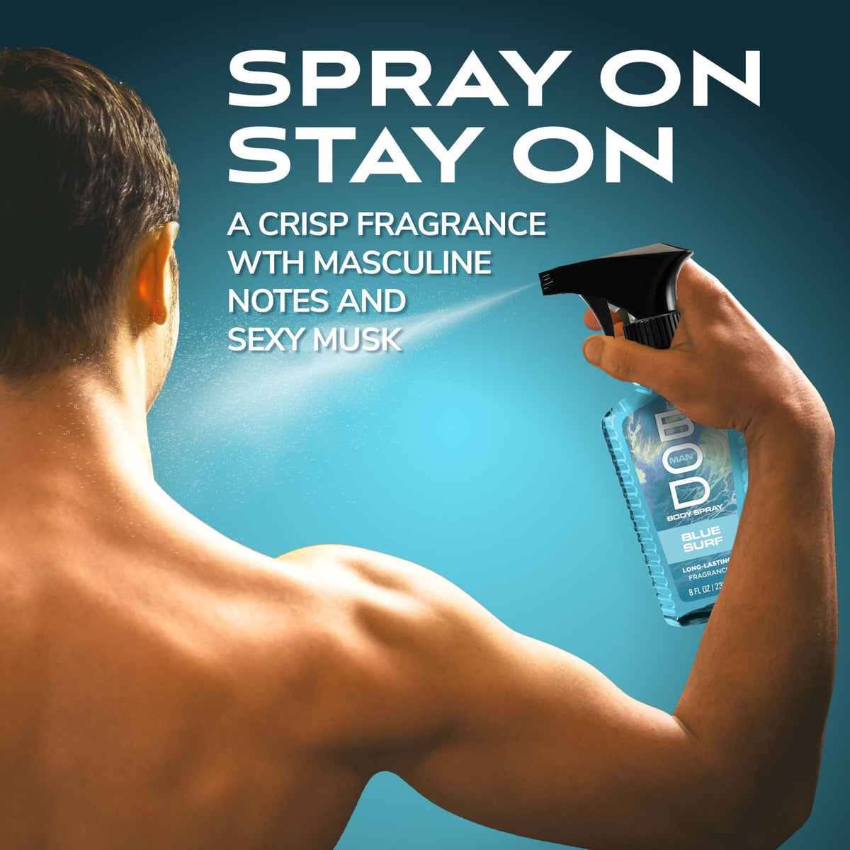 Bod Man Blue Surf Body Spray 8 fl oz close-up of nozzle