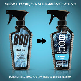 BOD man Dark Ice body spray bottle with easy-spray trigger
