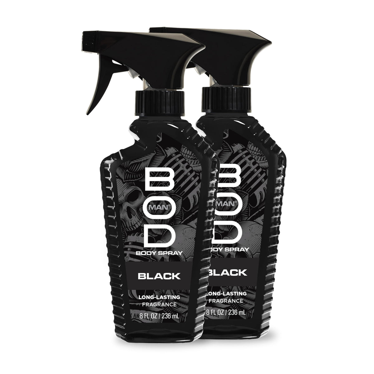 BOD man Fragrance Body Spray Black 8 fl oz front view