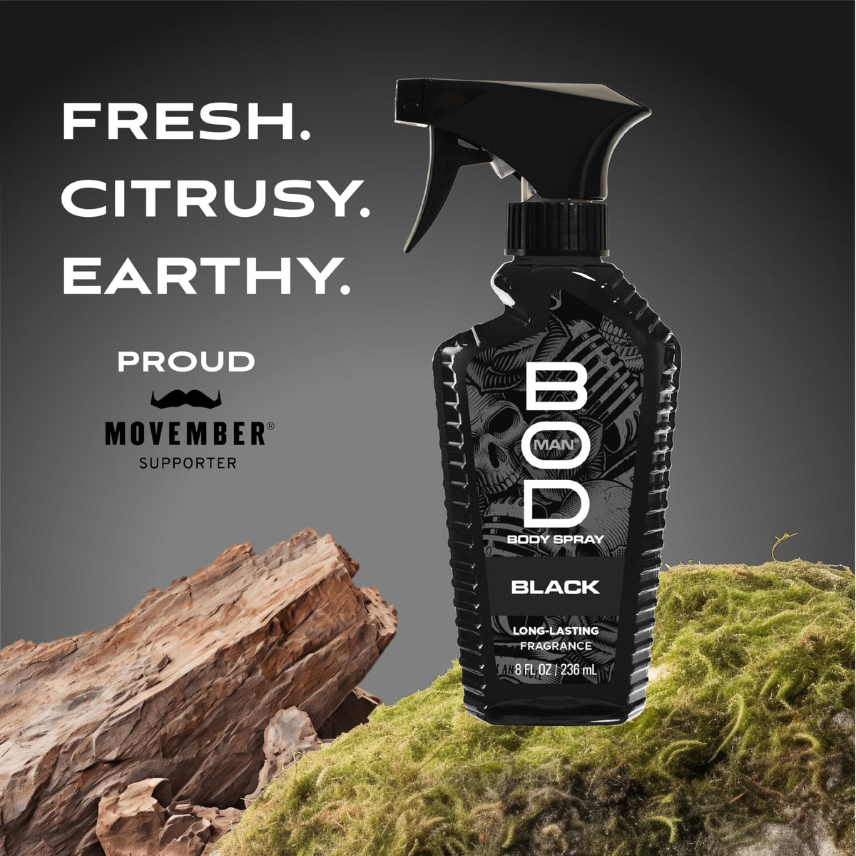 BOD man Fragrance Body Spray Black easy-spray trigger close-up