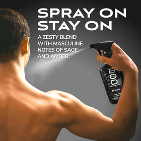 BOD man Fragrance Body Spray Black in lifestyle setting