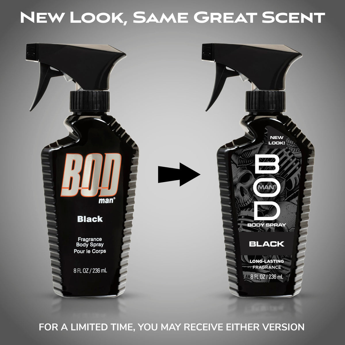 BOD man Fragrance Body Spray Black packaging
