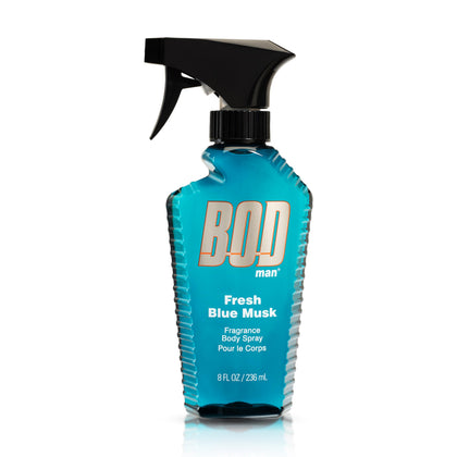 BOD man Fresh Blue Musk Body Spray 8 fl oz front view
