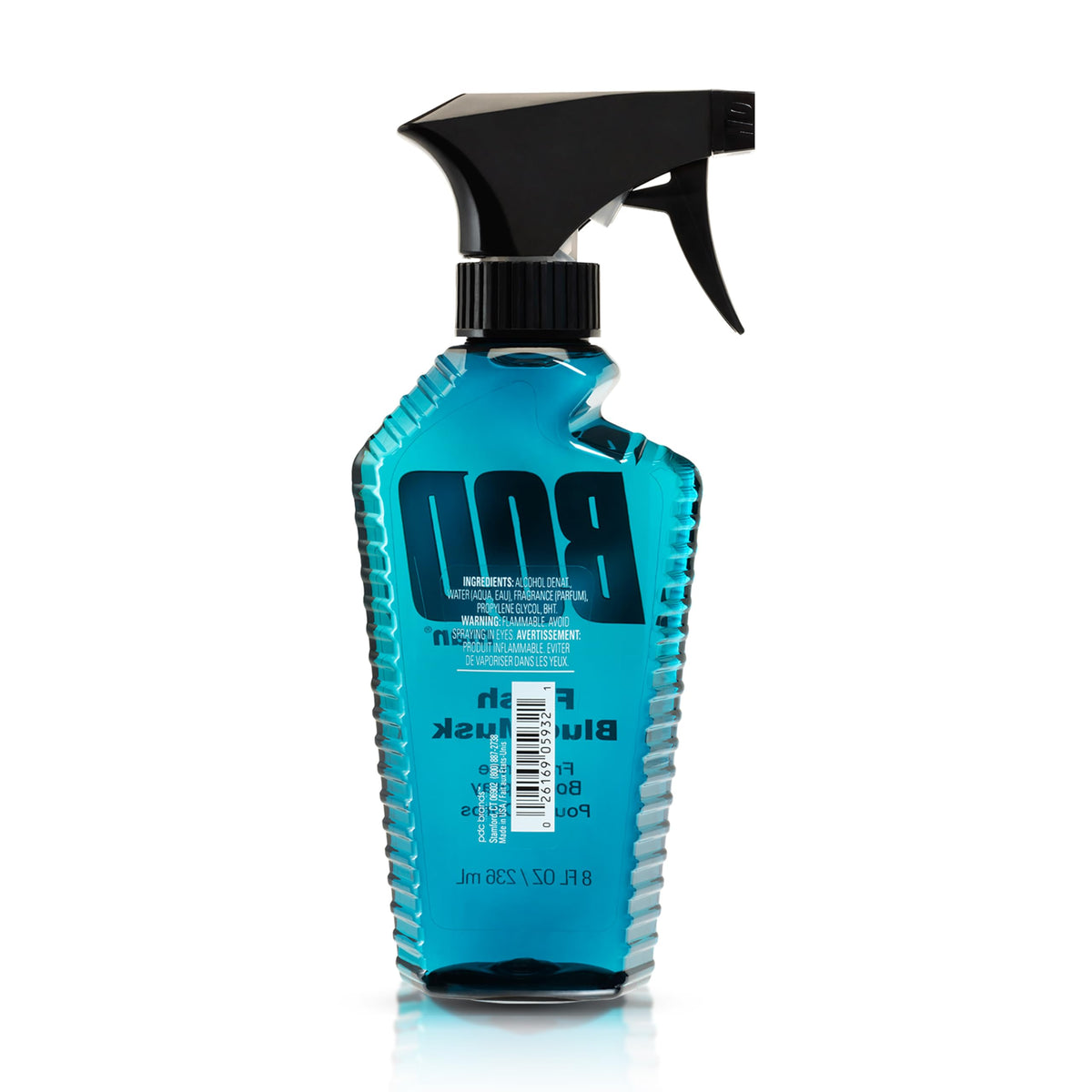 BOD man Fresh Blue Musk Body Spray back view