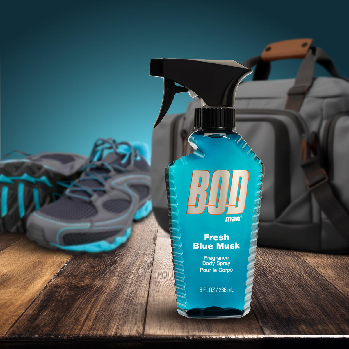 BOD man Fresh Blue Musk Body Spray packaging