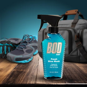 BOD man Fresh Blue Musk Body Spray packaging