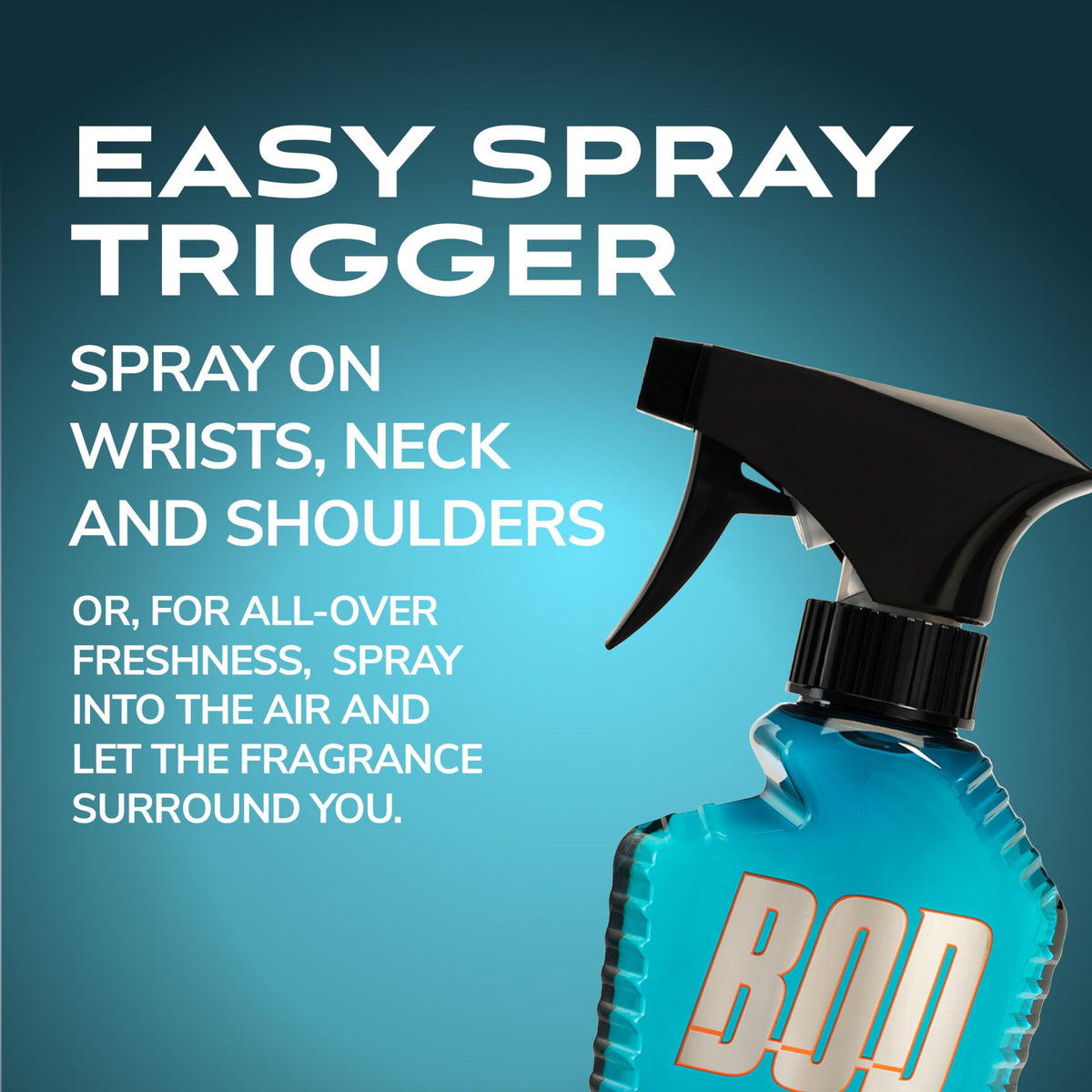 BOD man Fresh Blue Musk Body Spray with easy-spray trigger