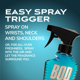 BOD man Fresh Blue Musk Body Spray with easy-spray trigger