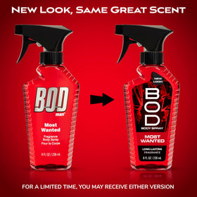 Bod Man Most Wanted Fragrance Body Spray back view