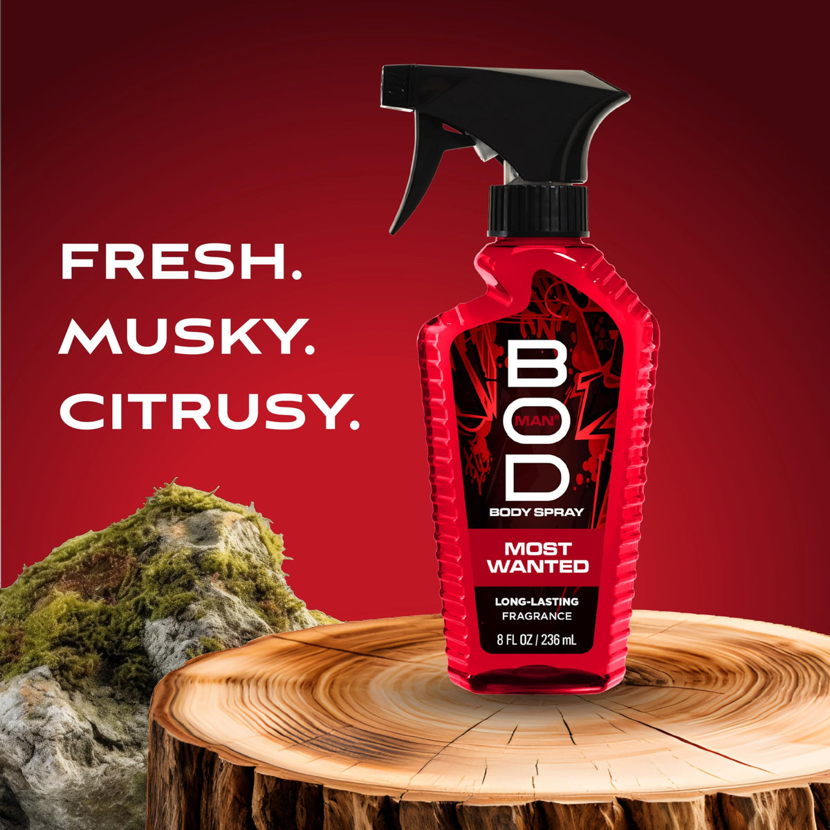 Bod Man Most Wanted Fragrance Body Spray side view