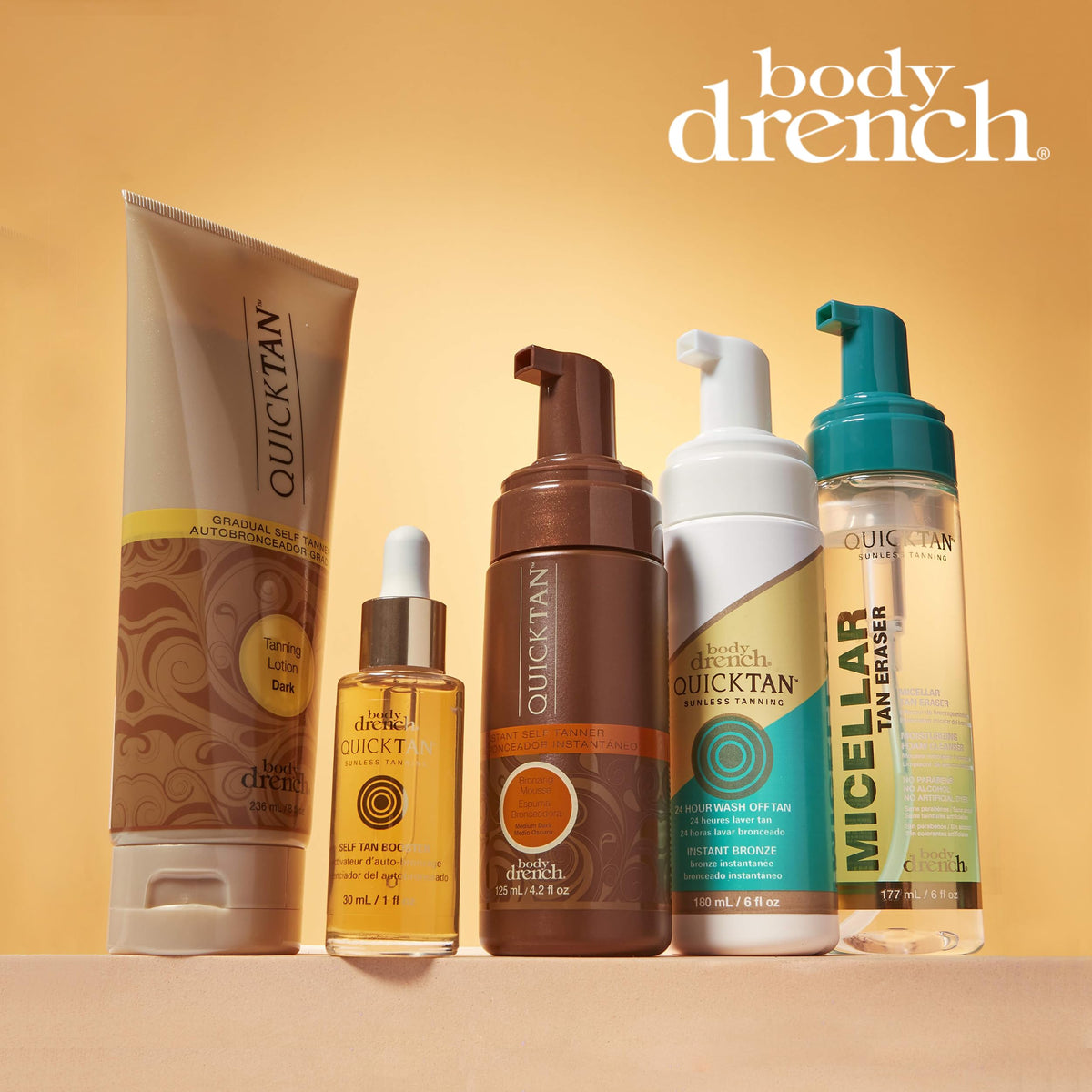 Body Drench QuickTan bronzing spray lifestyle scene