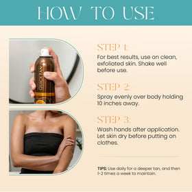 Body Drench QuickTan bronzing spray packaging details