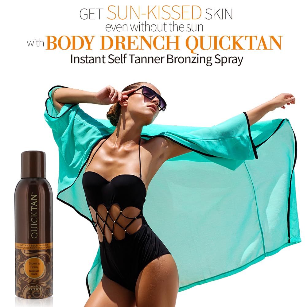 Body Drench QuickTan Instant Bronze Self Tanning Spray bottle side view
