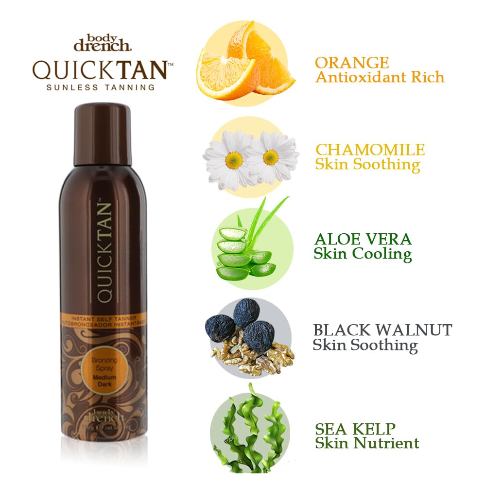 Body Drench QuickTan Instant Bronze Self Tanning Spray in lifestyle setting