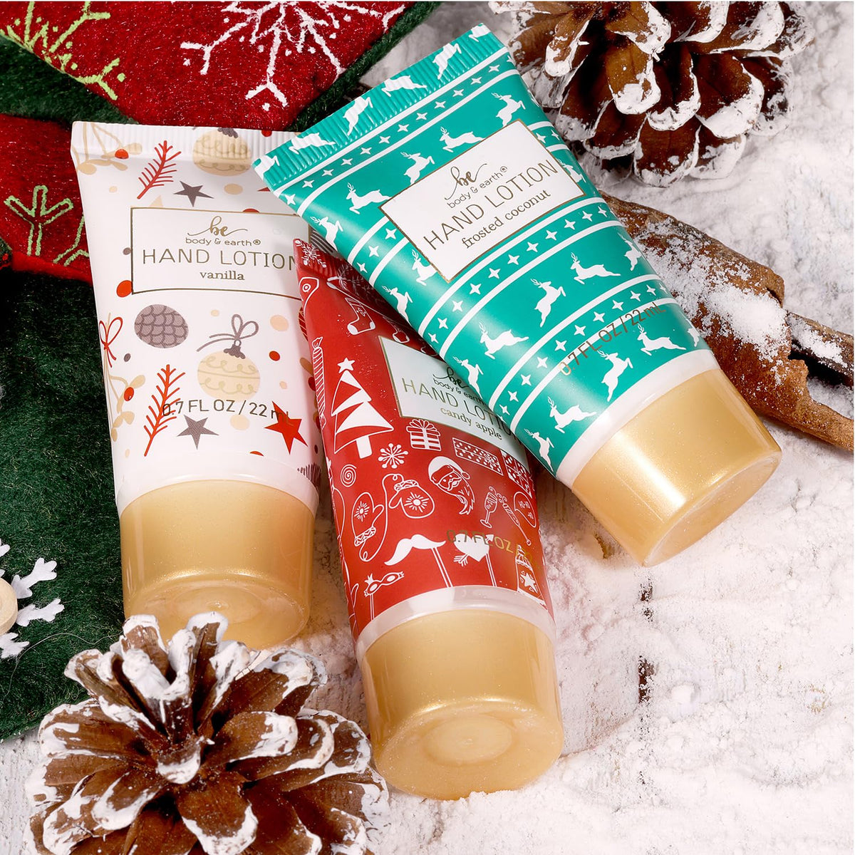 BODY & EARTH Advent Calendar contents including hand lotions