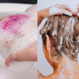 BODY & EARTH Cherry Blossom & Jasmine bath set lifestyle scene