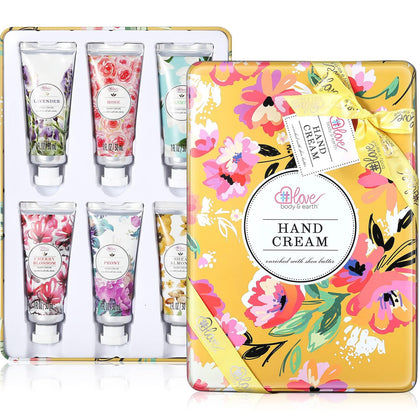 BODY & EARTH Hand Cream Gift Set with six 1 oz tubes