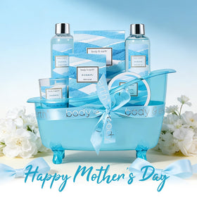 BODY & EARTH Ocean Gift Basket body lotion and bubble bath