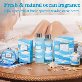 BODY & EARTH Ocean Gift Basket packaging detail