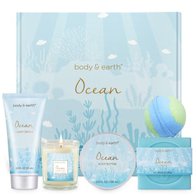 BODY & EARTH Ocean Scented Spa Gift Set front view with all items displayed
